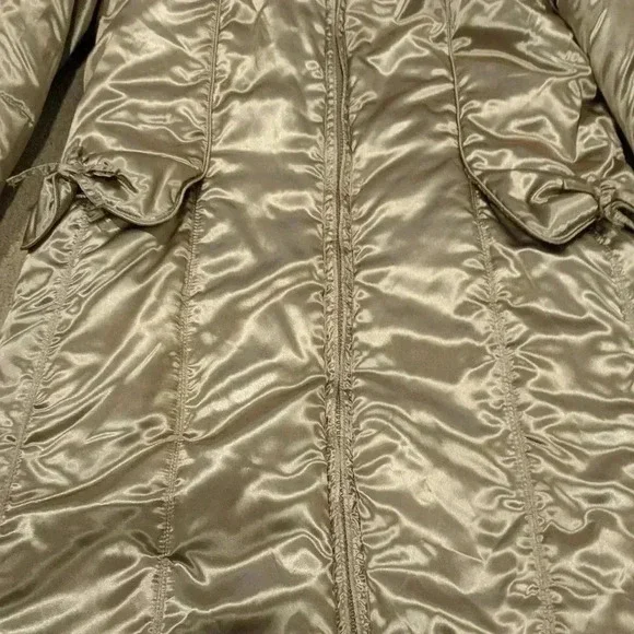 The Children’s Place Girl’s Reversible Coat Satin/ Faux Fur Sz. 10-12 - Picture 5 of 13